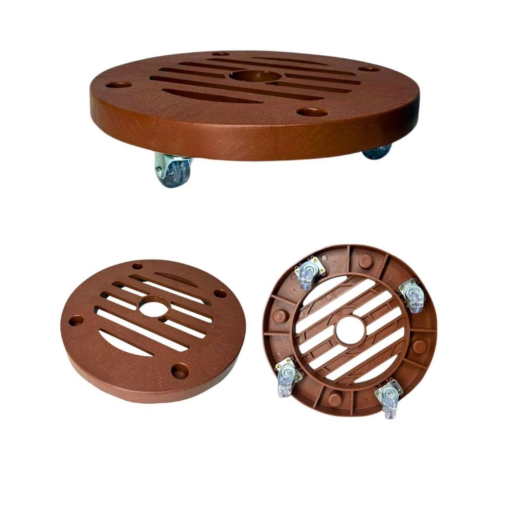 Suporte Para Vaso de Planta 30cm com Rodinhas Cristal Transparente Acrílico