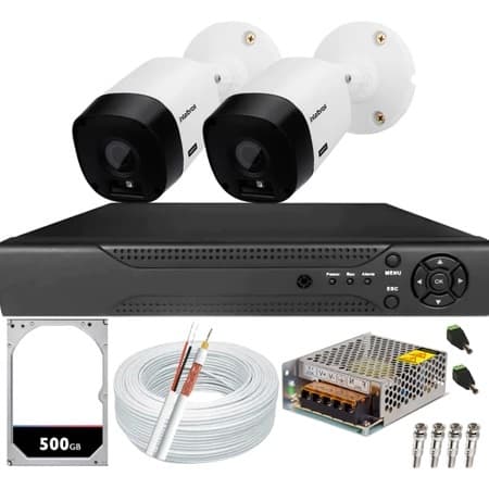 Kit CFTV 2 Câmeras Intelbras 1120b Hd Dvr De 04 Canais Alta Performance Acompanha Hd 500gb No Dvr