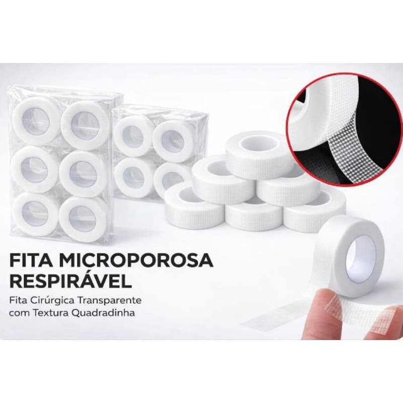 Kit 2 Fitas Microporosas Respirável Transparente | Fixação Forte e Confortável