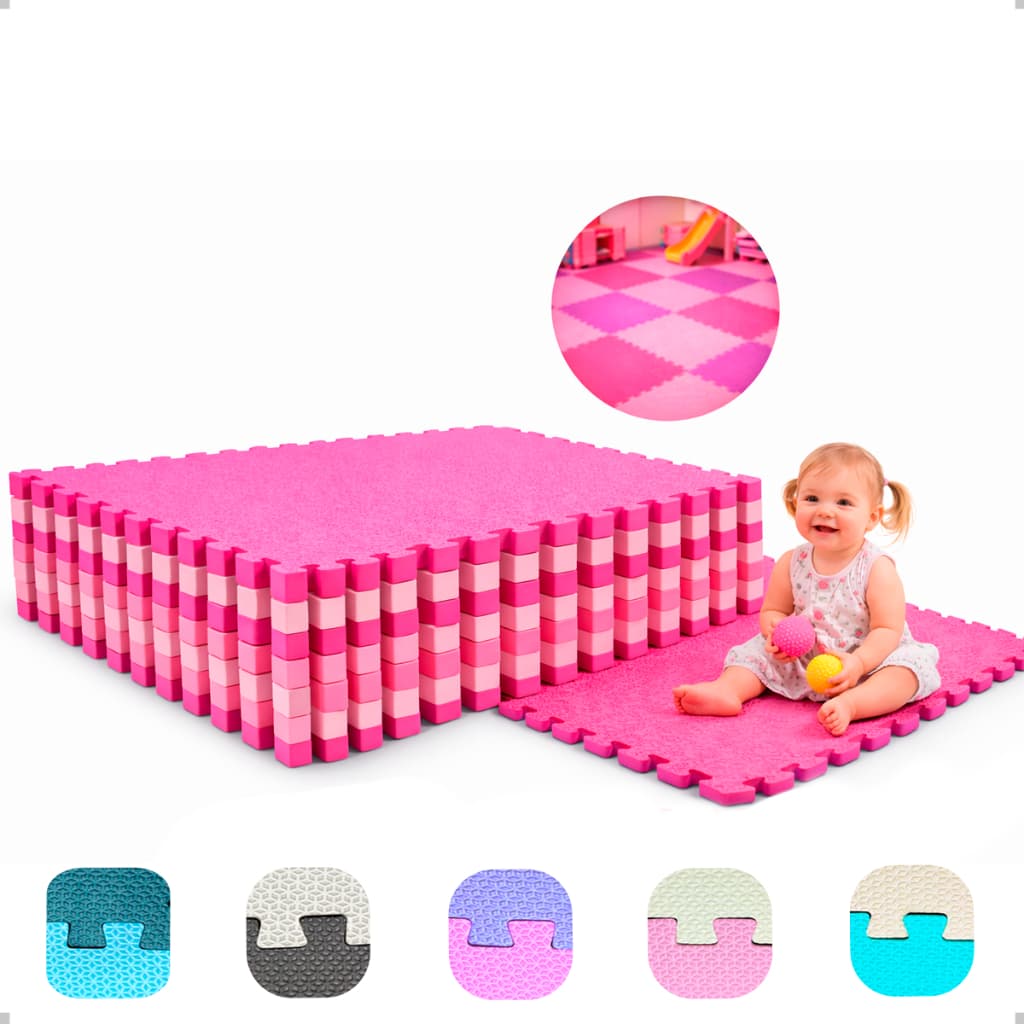 Kit Tatames  EVA 50x50 10mm Tapete Infantil Antiderrapante Modular Varias Cores