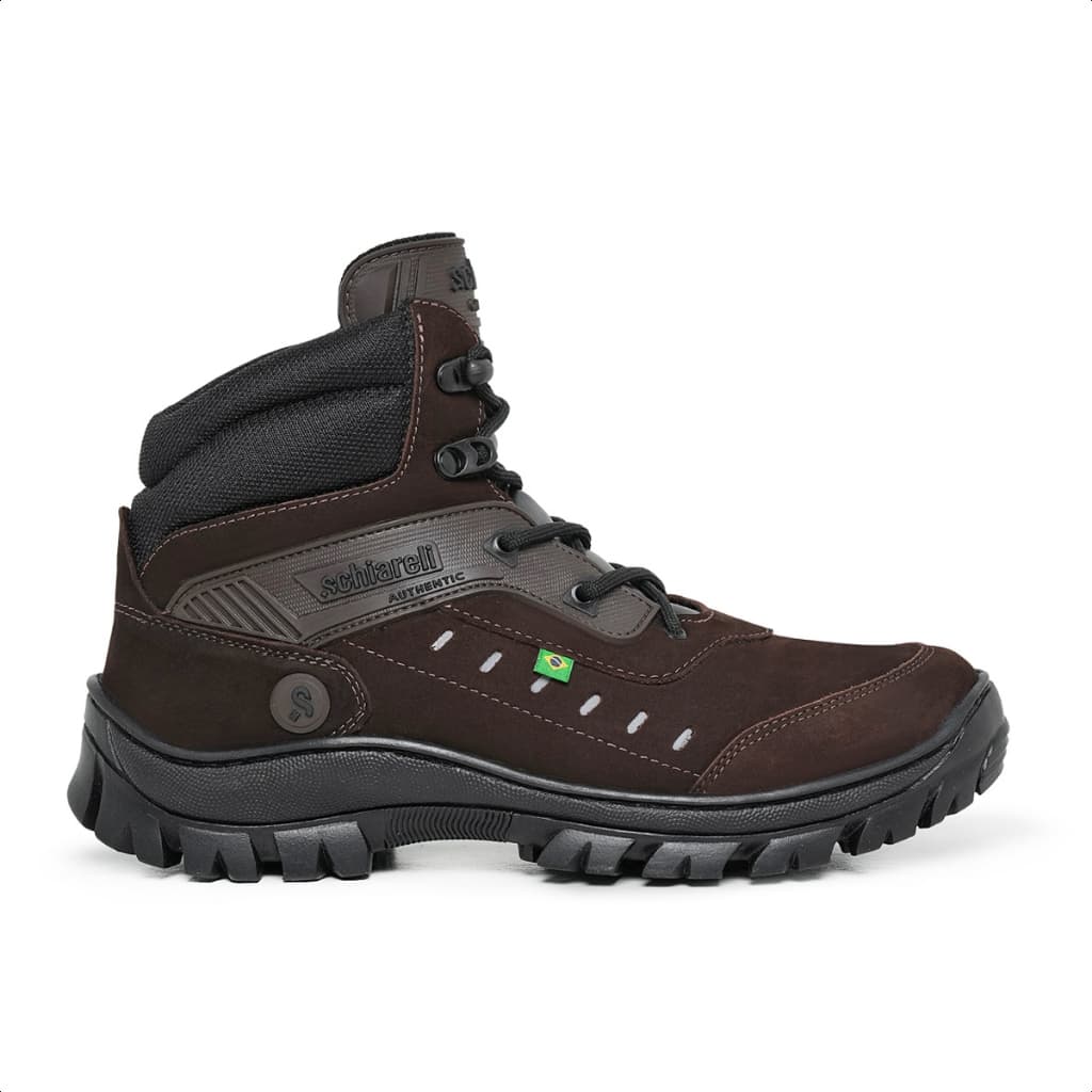 Bota Coturno Militar Masculina Cano Médio Couro Legítimo Botina de Segurança Motociclista Adventure Trilha Resistente