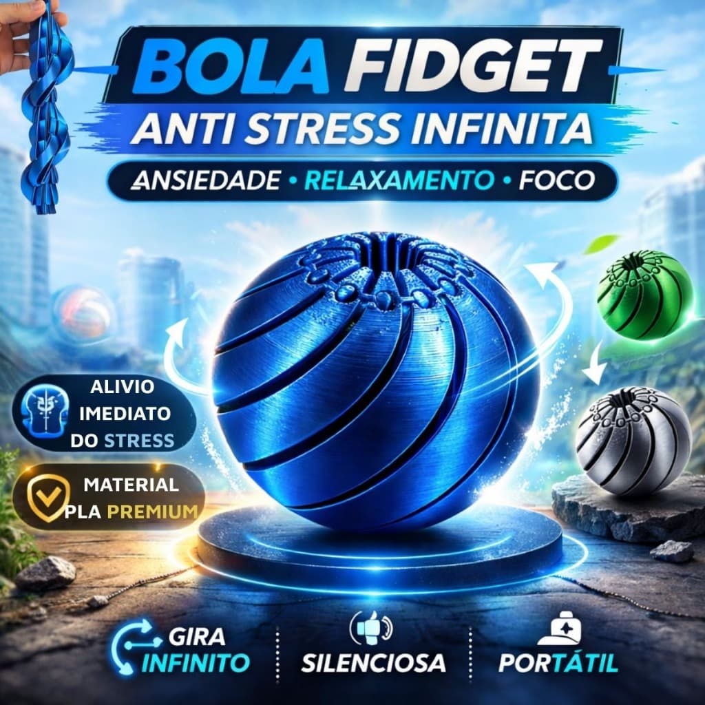 Bola Fidget Infinita 3D Anti Stress Ansiedade Relaxante Sensorial