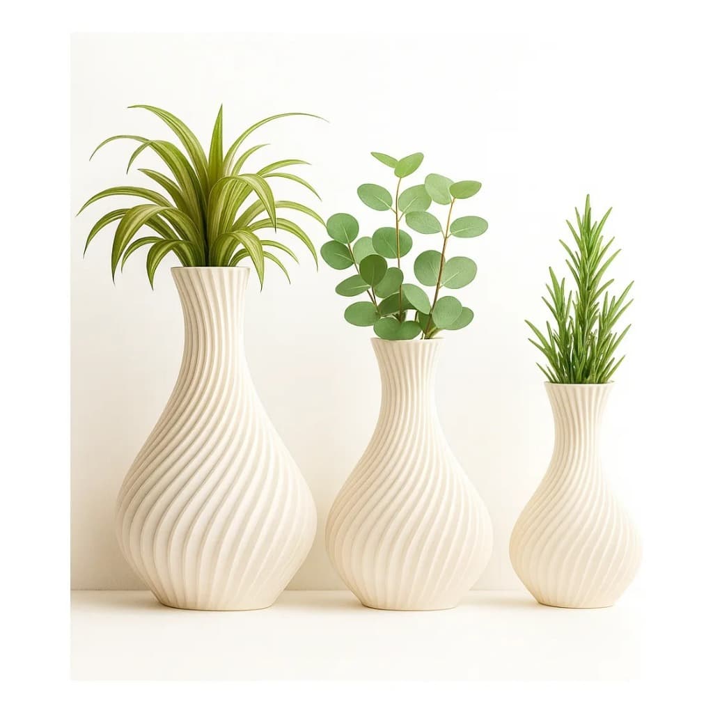 Vasos De Plantas Artificais - Jarro Espiral - Decoração Sala