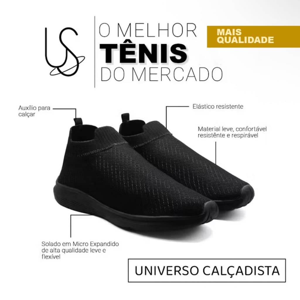 Tênis Meia Masculino Feminino Sem Cadarço