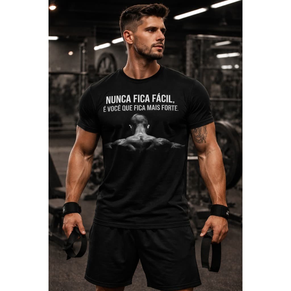 Camiseta Academia Masculina Algodão Confortável Treino Fitness