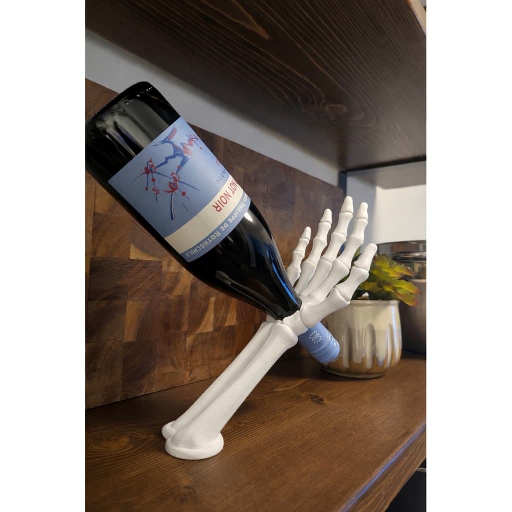 Suporte de Vinho Porta Garrafa Mão Esqueleto Criativo Presente Decoração Moderna Diferente