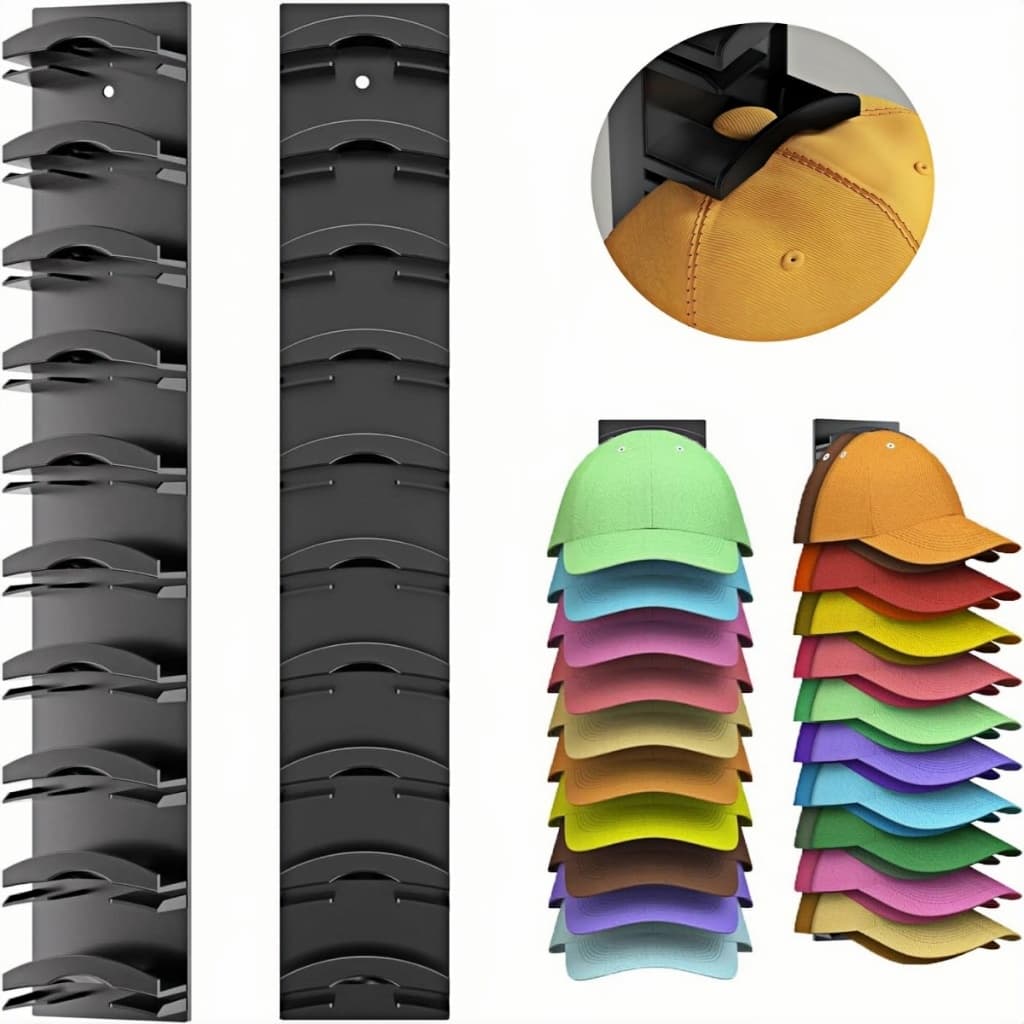 Kit De 2 Suporte Organizador De Bonés, Cabide De Boné Parede