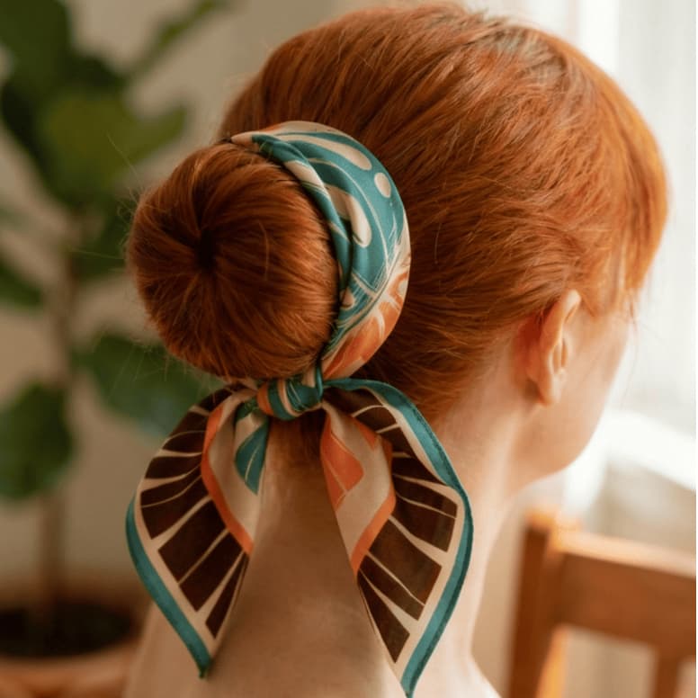 Mini Lenço Feminino Cetim 45x45 cm Quadrado Pequeno Cabelo Bolsa Duo Tropical