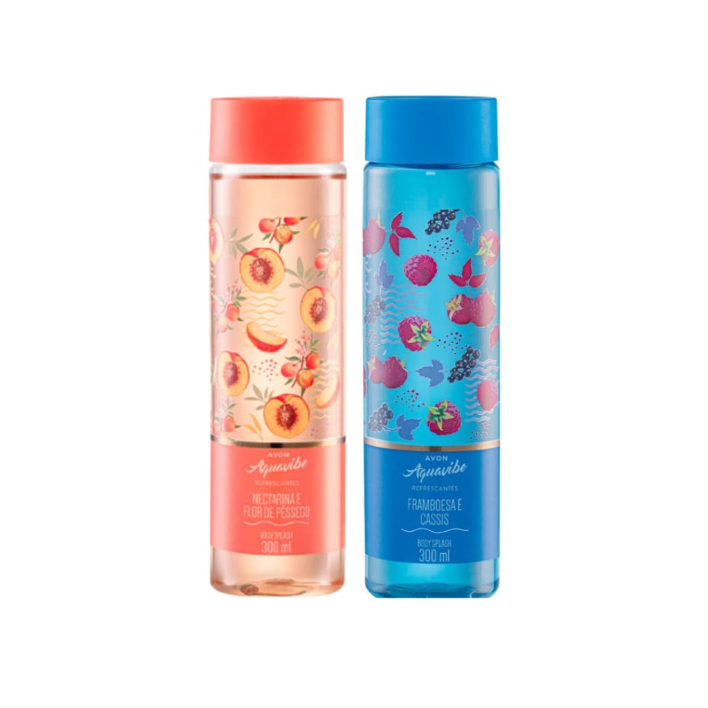 Aquavibe Avon Refrescante Framboesa e Cassis Nectarina e Flor de Pêssego 300ml