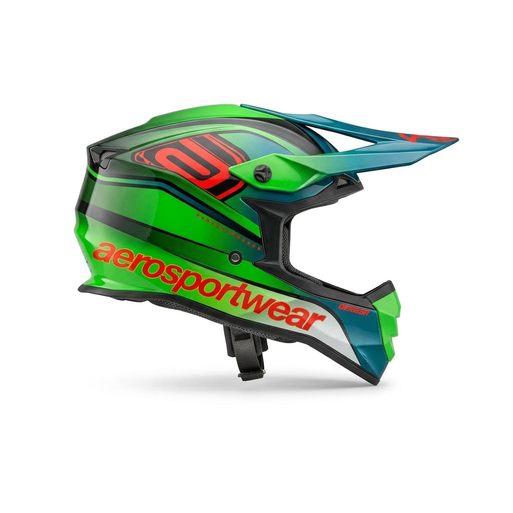 Capacete ASW R3 Essence Verde Fluor Laranja e Azul