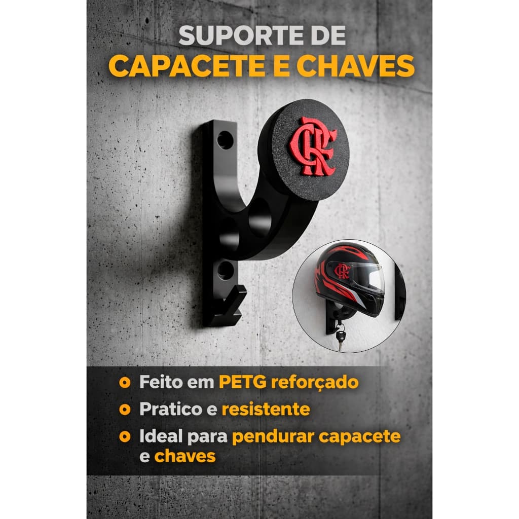 Suporte capacete time / porta capacete e chaves / Entrega rápida Produto PREMIUM