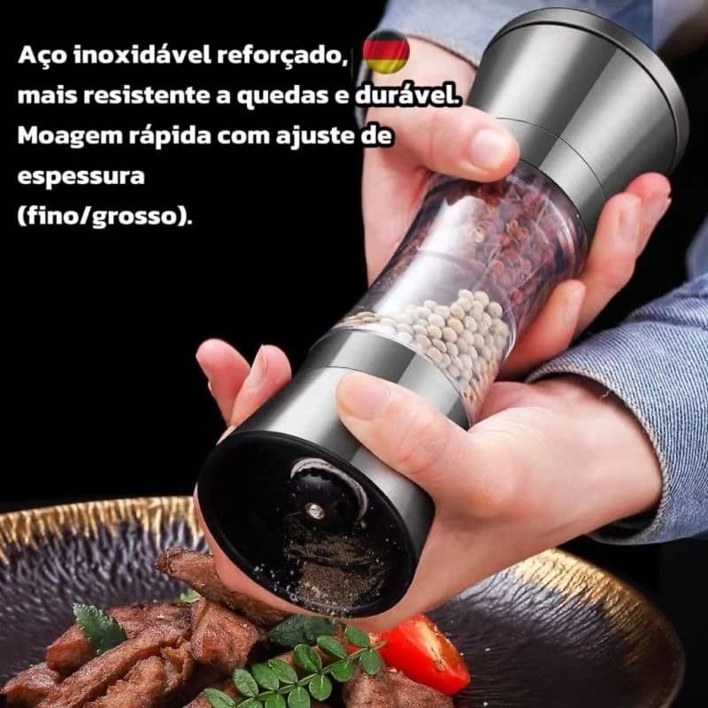 Moedor De Pimenta Ou Sal Temperos Aço Inox Gourmet Cozinha