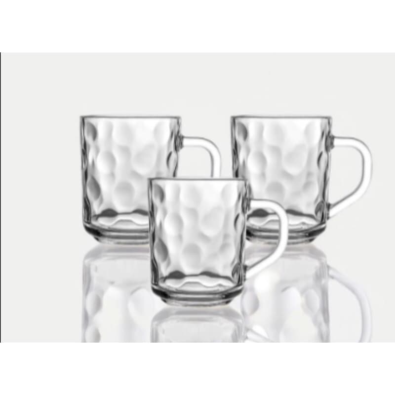 Kit 3 canecas de vidro Em Casa Tem 245ml