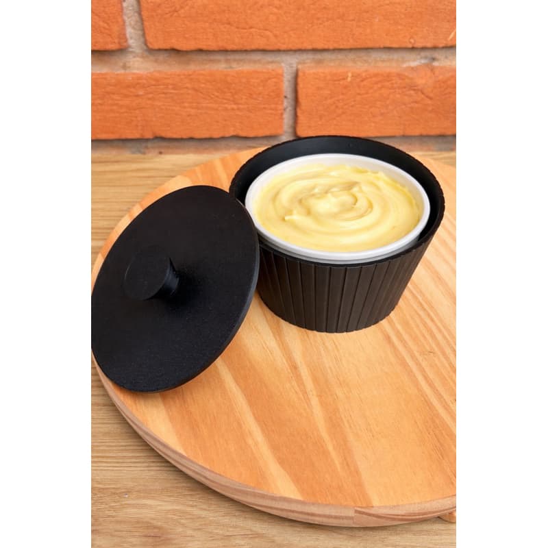 Porta Manteiga Black 200g Mantegueira. Organizador de mesa e geladeiras. Prático e Elegante. Margarina Manteiga