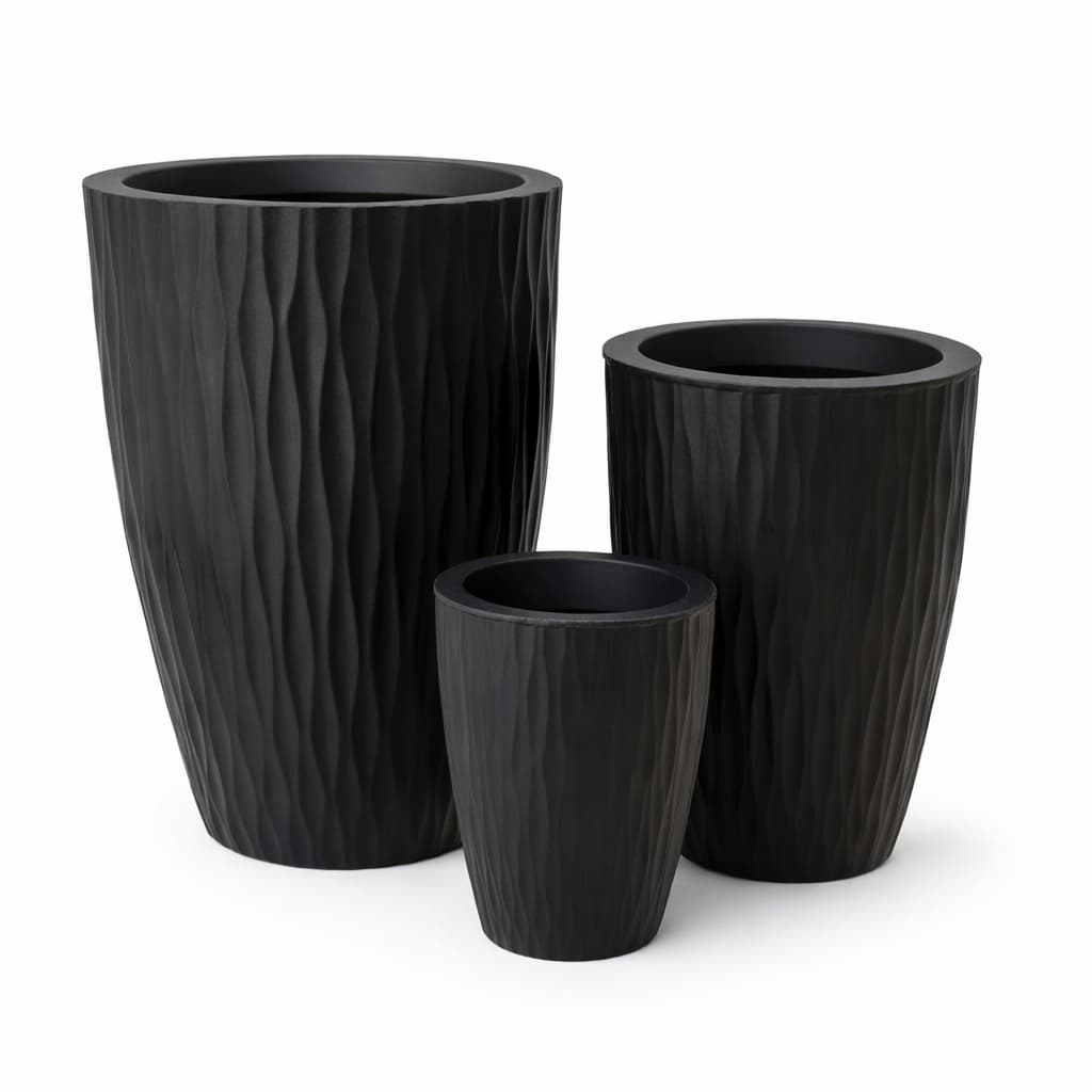 Kit 3 Vasos para Plantas Coluna Horizontal P/M/G (136, 137, 138)  em Polietileno Decorativo Jardim