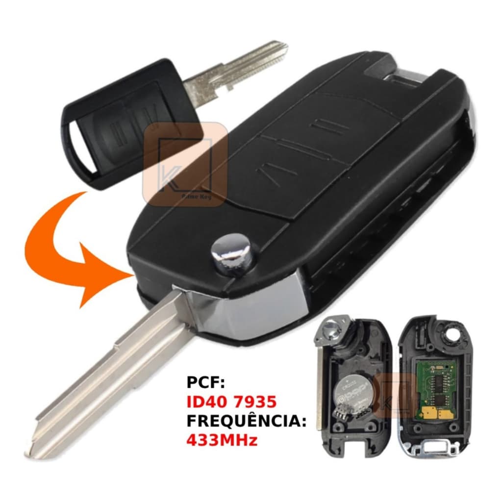 Chave Canivete GM Meriva 2009 2013 Completa 433MHz ID40