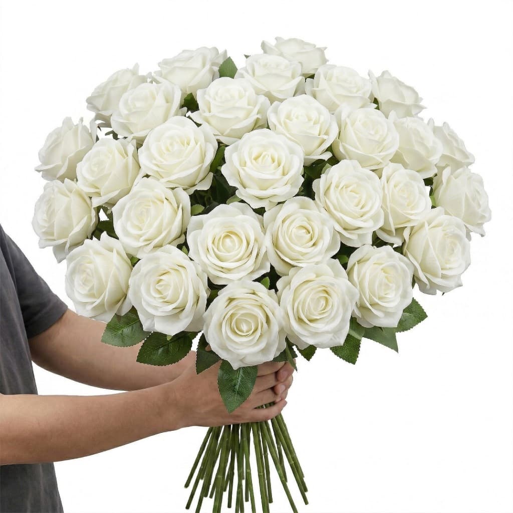 10 e 20 e 40 peças de Buquê de Rosas de Seda - Decoração de Casa, Casamento, Dia dos Namorados (Vaso Não Incluído)