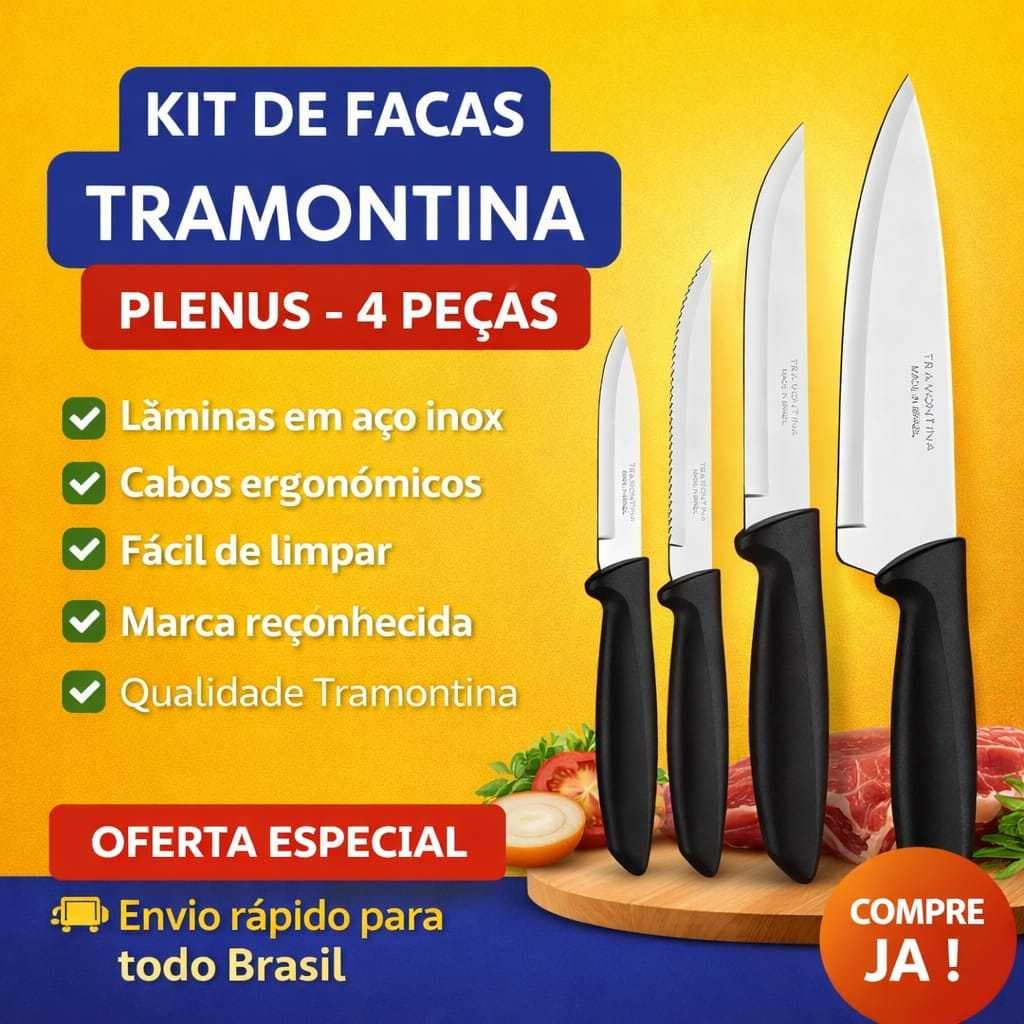 Jogo de Facas Tramontina Plenus – 4 Peças