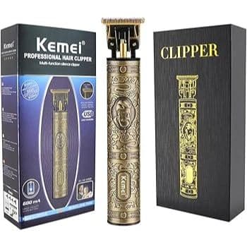 Maquininha Profissional Acabamento Aparador De Cabelo, Pelo E Barba Kemei Km-700B Dourado