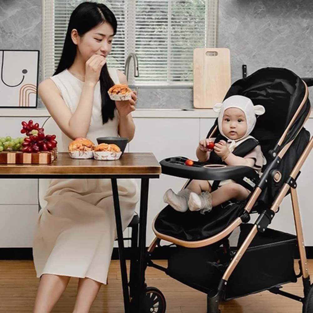 Carrinho Completo 3 em 1 com Moisés e Bebê Conforto – Seguro e Confortável, Preferido das Mamães！