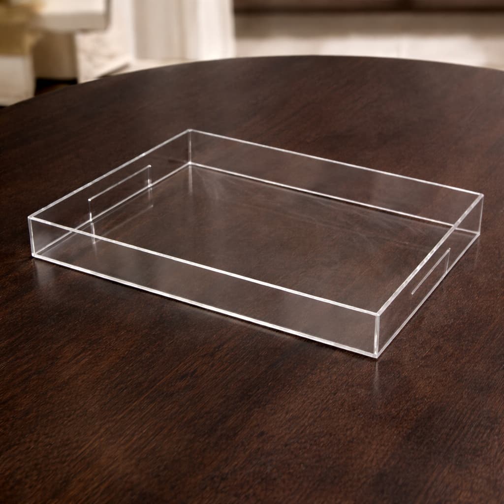 Bandeja Decorativa Acrílico Cristal Premium Acabamento Impecável