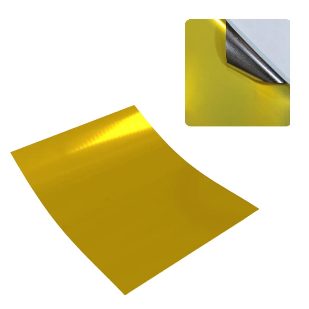 Vinil Adesivo Holográfico Fotográfico Dourado - A4 130g/m² 20 folhas