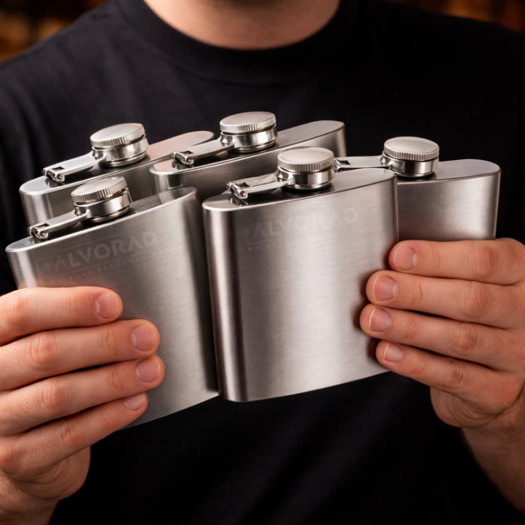 5 Porta Whisky Bebida Catil Inox Personalizado com nome
