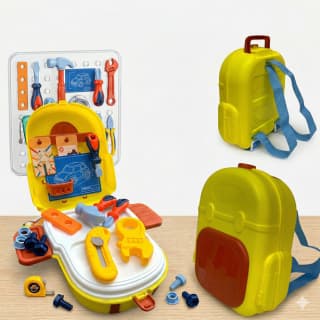 Kit Maleta Mochila de Ferramenta Oficina Infantil 23 Pçs