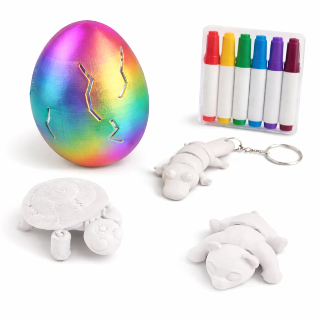Kit Ovo Surpresa Criativo Com 2 Articulados E Canetinhas Brinquedo infantil educativo