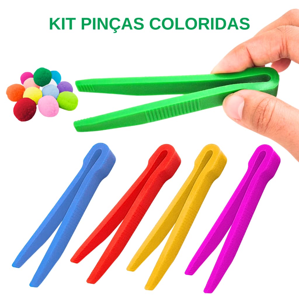 Kit 5/10/20 Pinças Colorida Terapêutica Coordenação Motora Fina Pedagógica Preensão