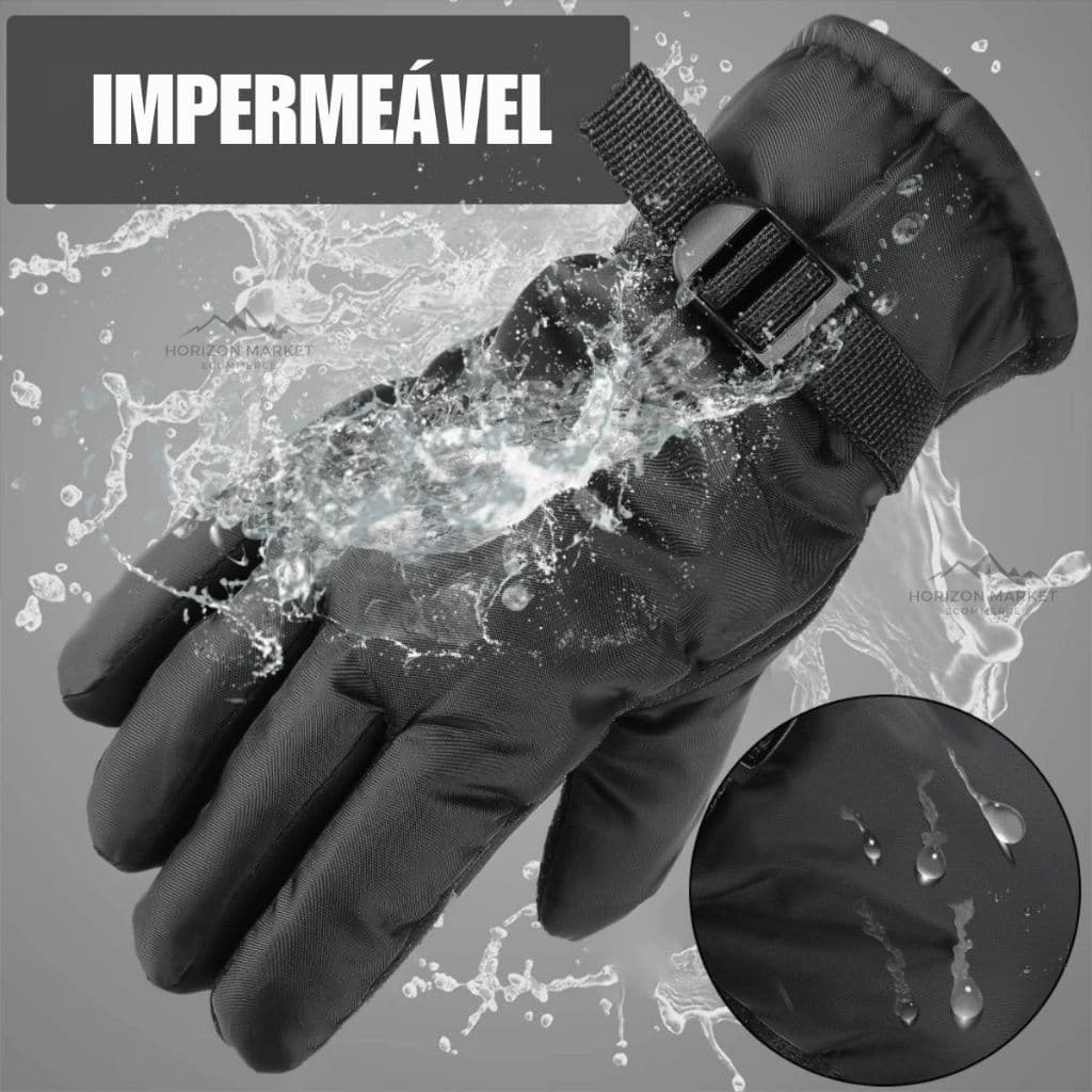 Luva Térmica Motoqueiro Impermeável Forrada para Inverno Moto Frio