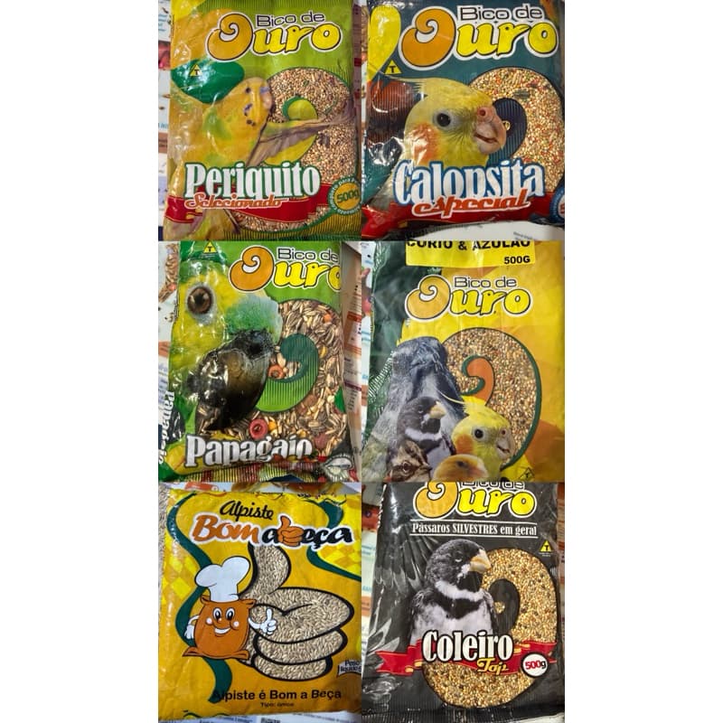 Mistura Calopsita Especial Coleiro Top Canario completo Piriquito Curio Papagaio e Alpiste 500g