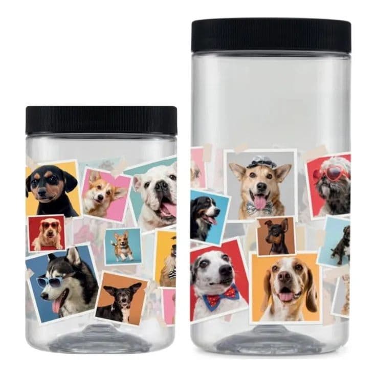 Kit 2 Potes Para Armazenar Ração / Biscoitos Pet