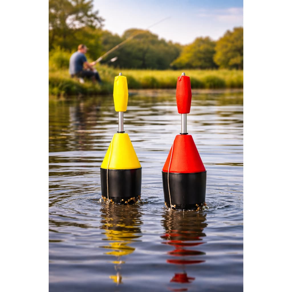 Kit 2 Boia Cevadeira 60g + 40g Pesqueiro Castor Tamba Pacu Material de Pesca Esportiva Cano Aluminio Rio