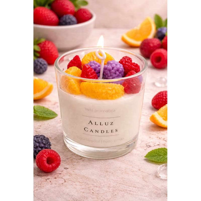 Vela Aromática | Vela decorativa pra presentear | Vela Salada de Frutas