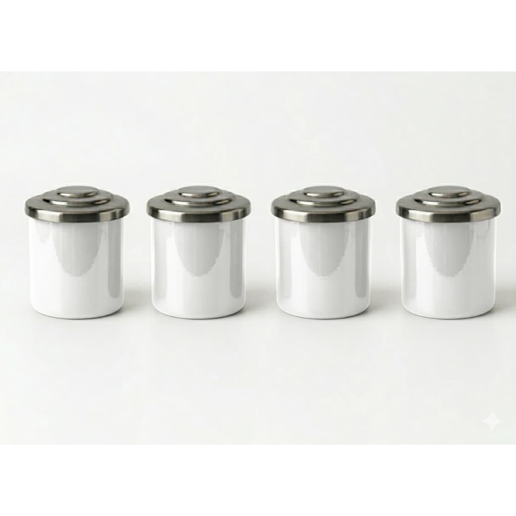 kit 4 potes para condimentos temperos - aluminio