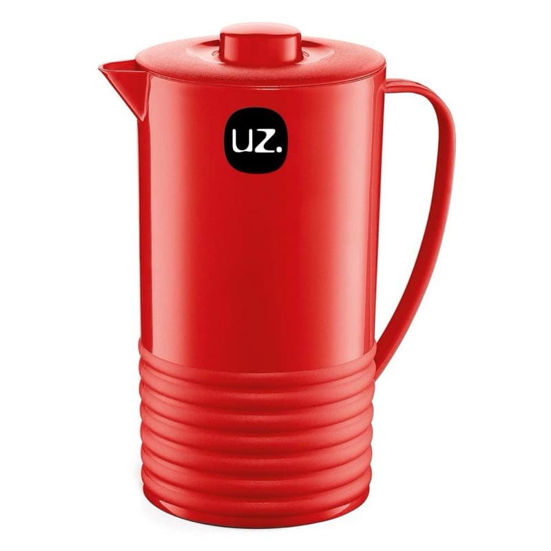Jarra Plus 1,8L Rosa Vermelho UZ Utilidades Jarra Grande Cozinha Água Suco Resistente Tampa Prática Promoção