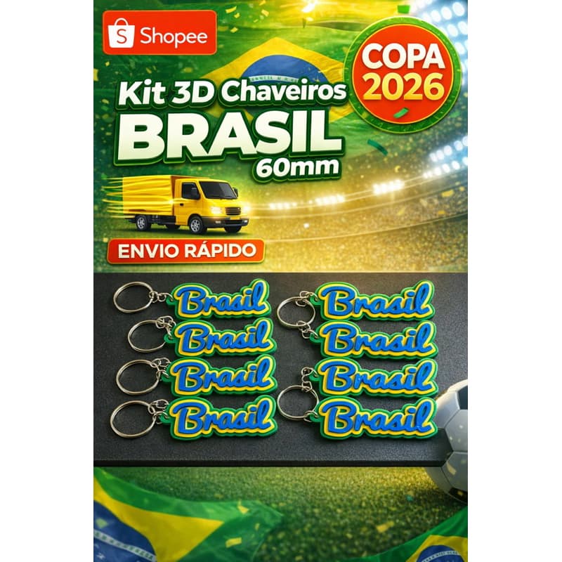 Chaveiro Brasil Copa 2026 Torcedor Futebol Lembrancinha Brindes- Atacado
