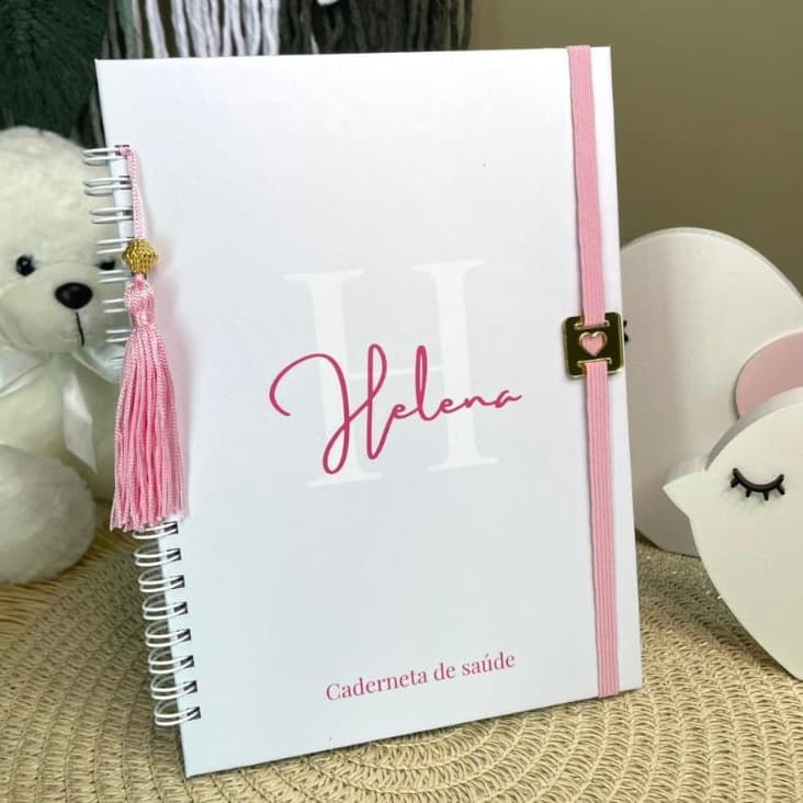 Caderneta de Saúde personalizada luxo menina minimalista