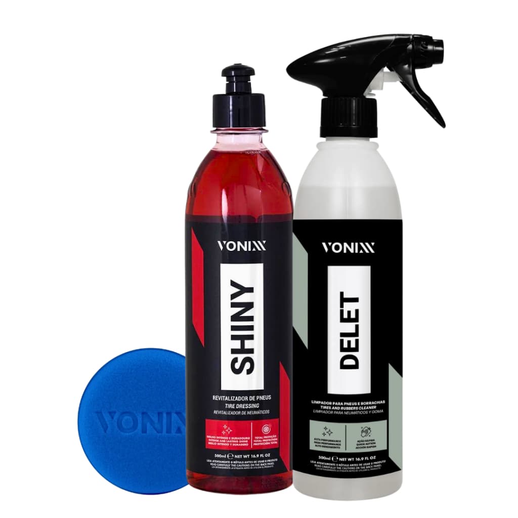 Kit Rodas Vonixx Delet + Shiny Limpa e Revitalizador Pneus - Vonixx