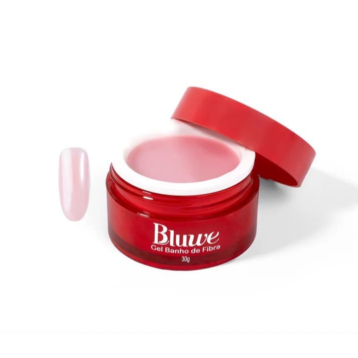 Gel Banho de Fibra Natural Pink 30g Bluwe – Gel com Fibra para Alongamento de Unhas Profissional