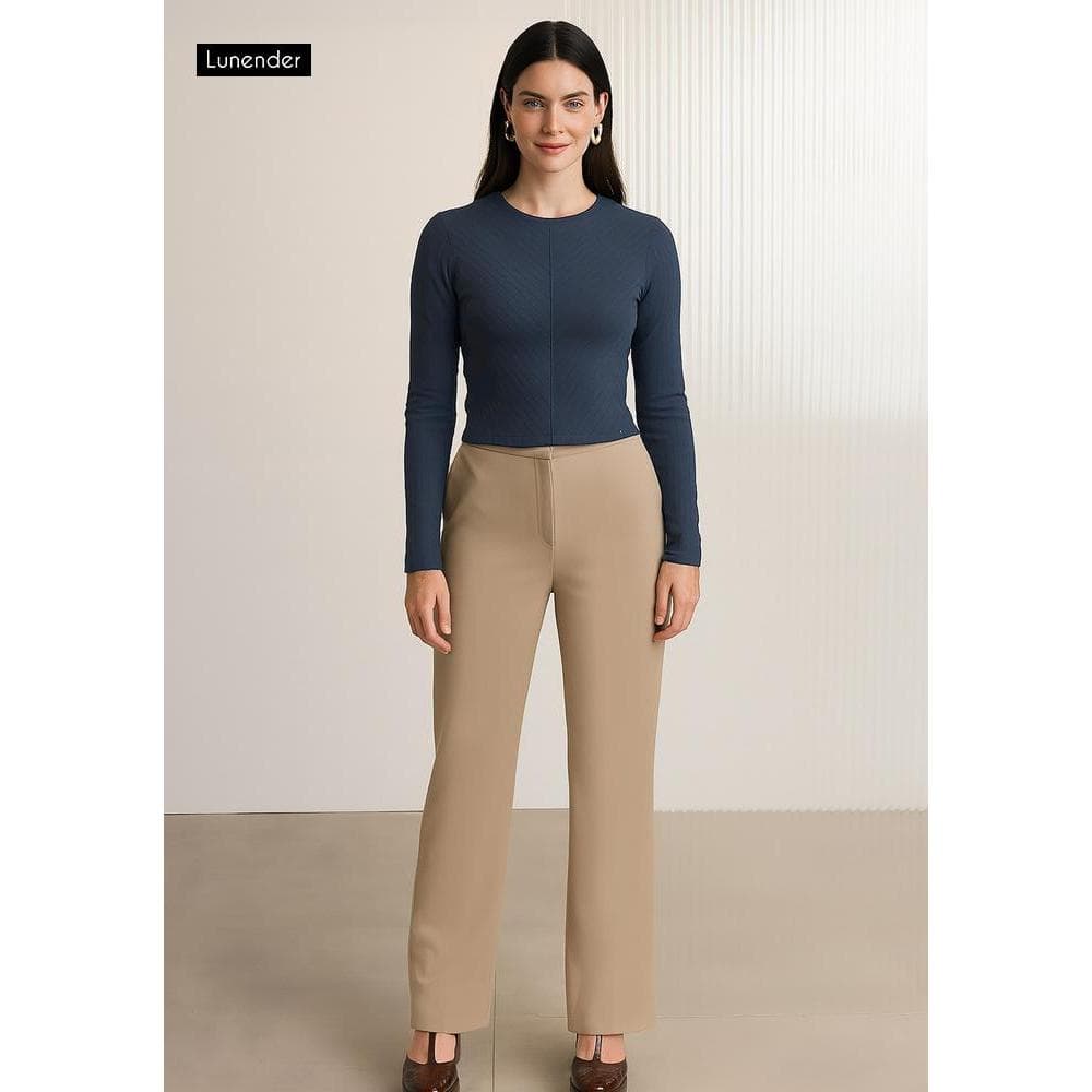 BLUSA FEMININA CANELADA LUNENDER MANGA LONGA CROPPED CASUAL ELEGANTE CONFORTÁVEL