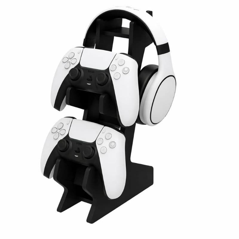 Suporte Porta Controle Xbox One x / s PS4 PS5 Fone Preto mdf