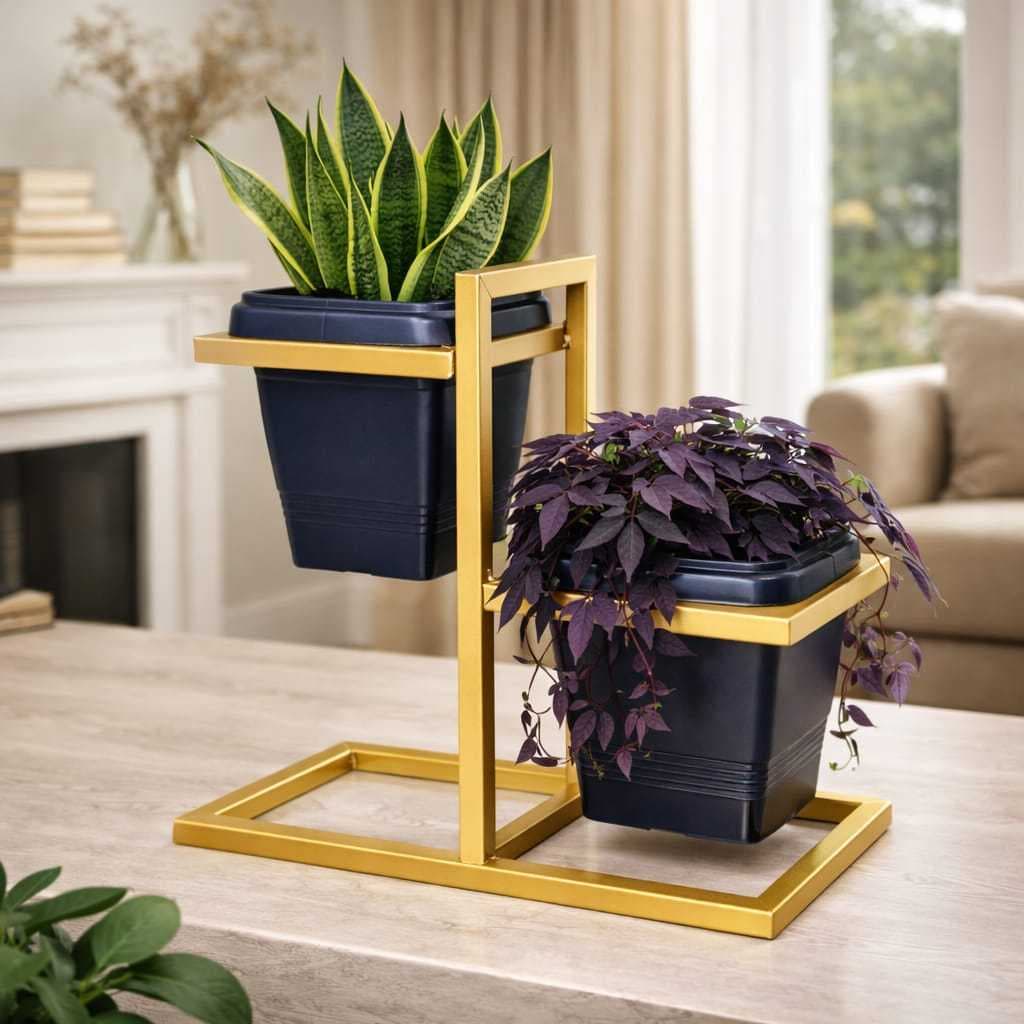 Suporte de Ferro com Vasos para Plantas Decoração Casa Escritório