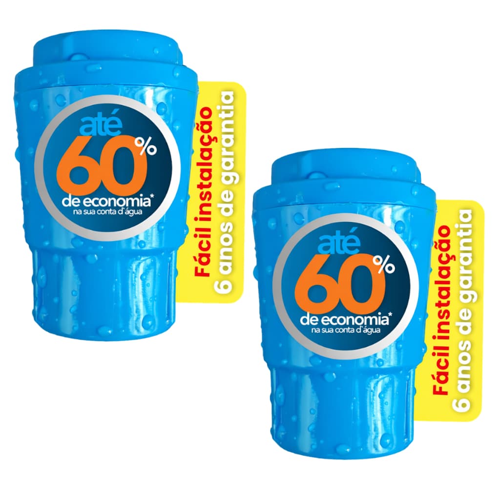 Kit 2 Bloqueador de Ar Hidrômetro 3/4 25mm Redutor Conta Água 60% Economia