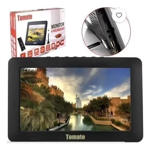 Monitor de 9 Polegadas Tomate MTM-909 com tela LED HD TV Digital