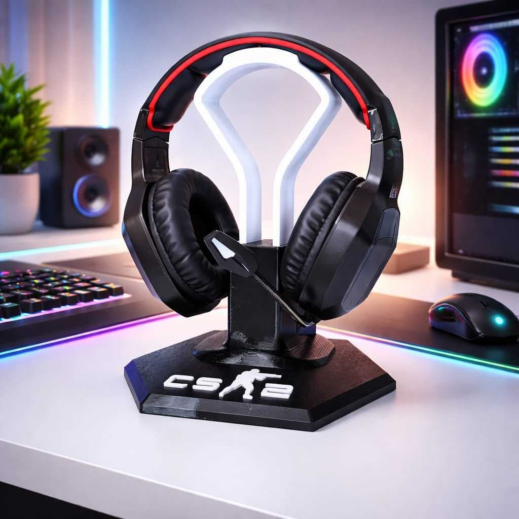 Suporte para Headset Gamer CS2 Base Estável Antiderrapante – Organizador de Mesa