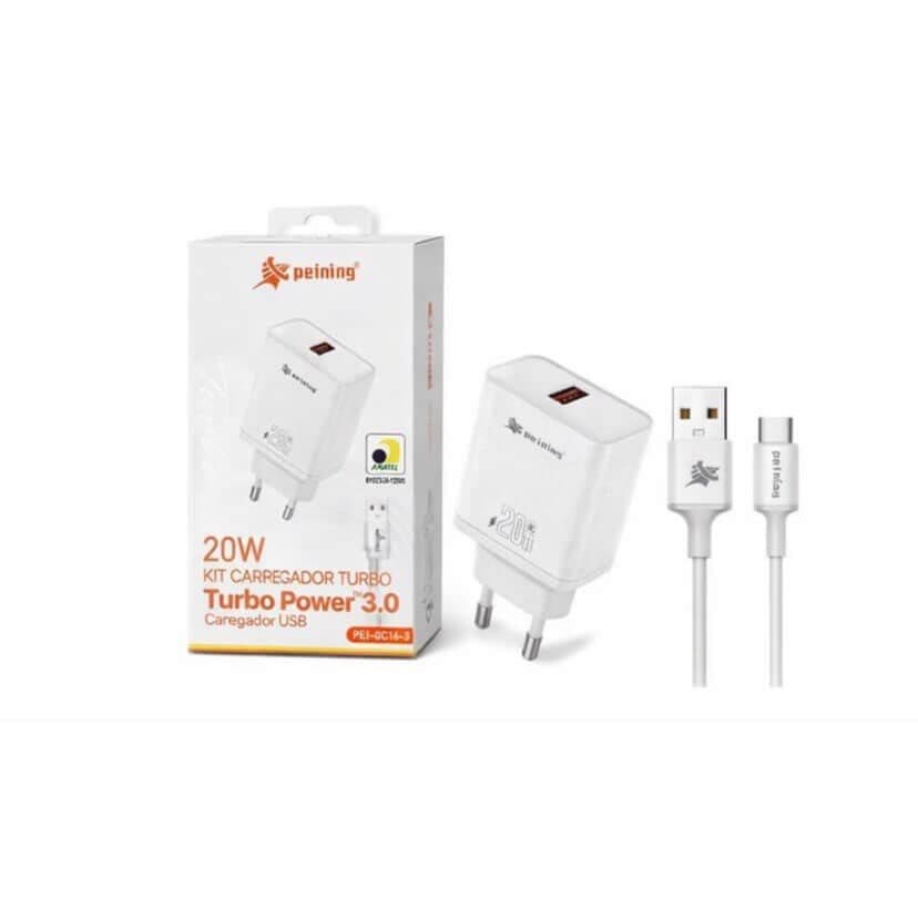 CARREGADOR TURBO POWER PEI-QC16-3 20W PEINING