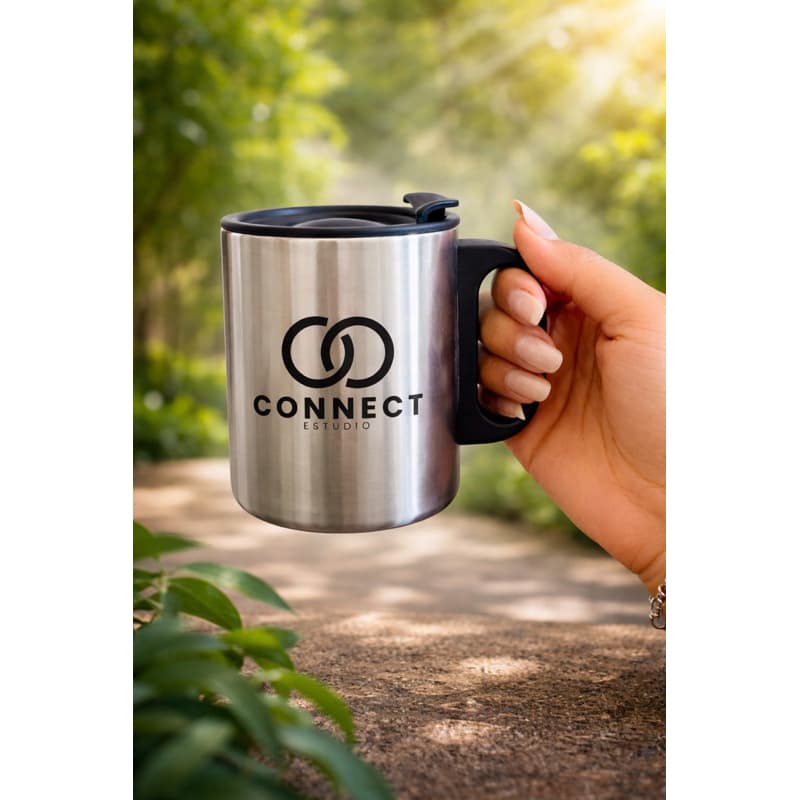 Caneca Inox Térmica com Tampa  Personalizada 250ml Café Chá Quente Frio Resistente