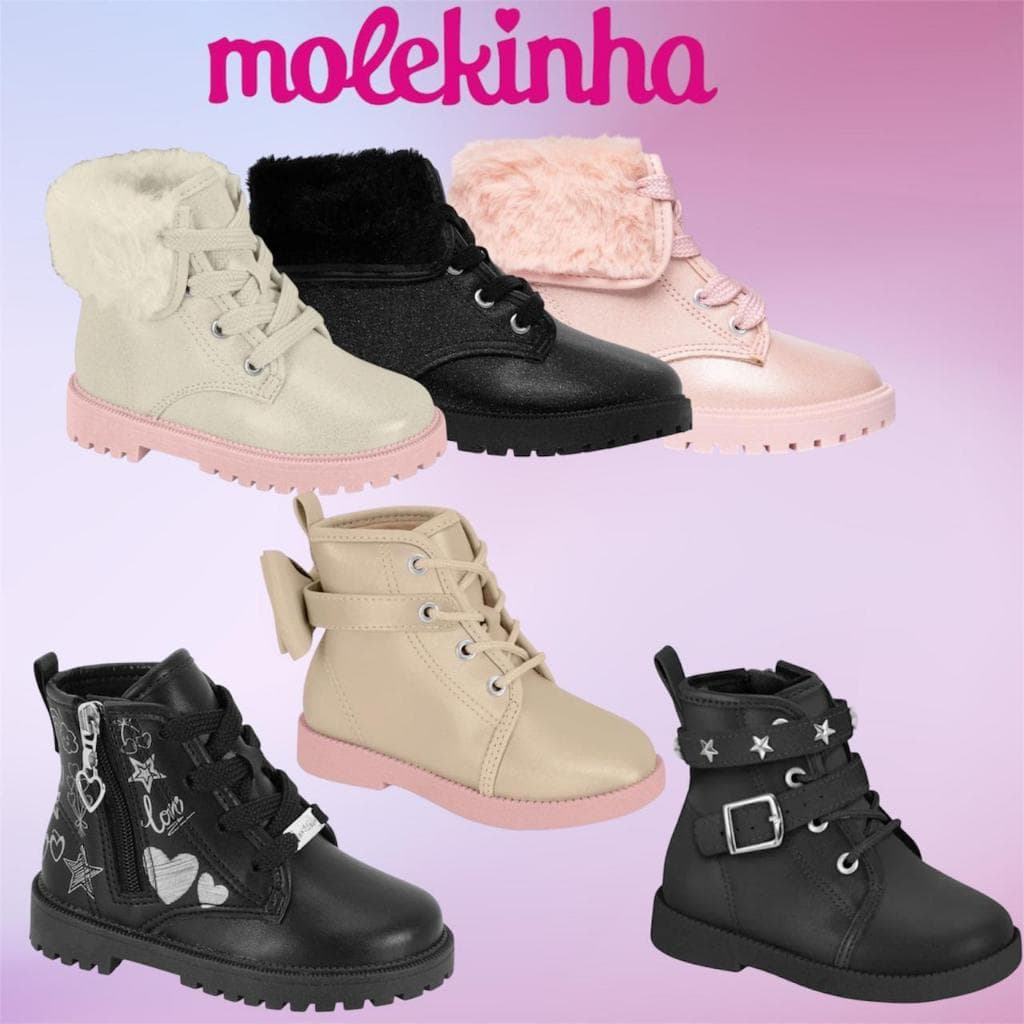 Bota Coturno  Molekinha infantil Confortável